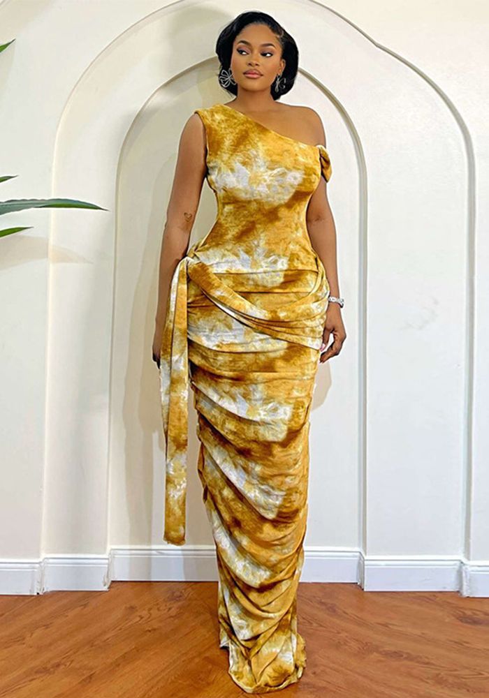 Robe Bodycon Éléguante à Épaules Dénudées et Volants pour Femmes