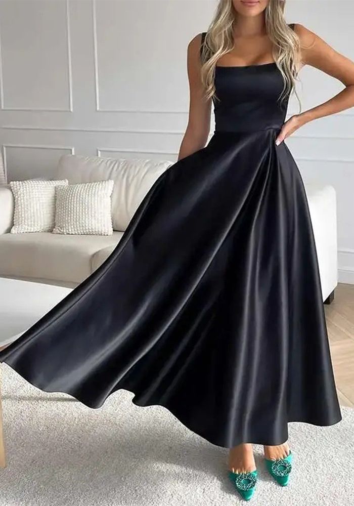 Robe Maxi Élegante à Bretelles pour Femmes pour Soirée d'Anniversaire (Délai de traitement de 3 à 6 jours)