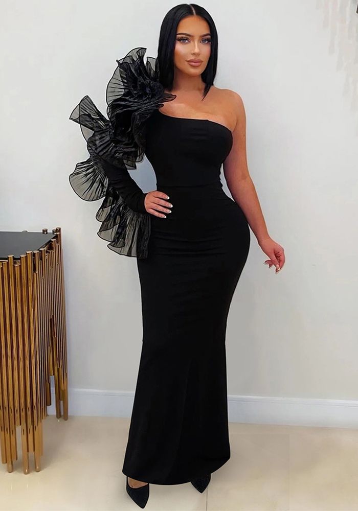 Robe Maxi à Épaule Dégagée pour Femmes