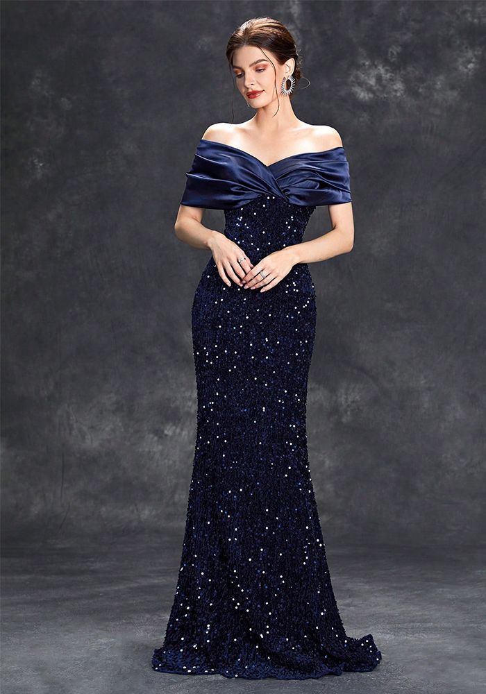 Robe de soirée chic slim à épaules dénudées pour femmes en été