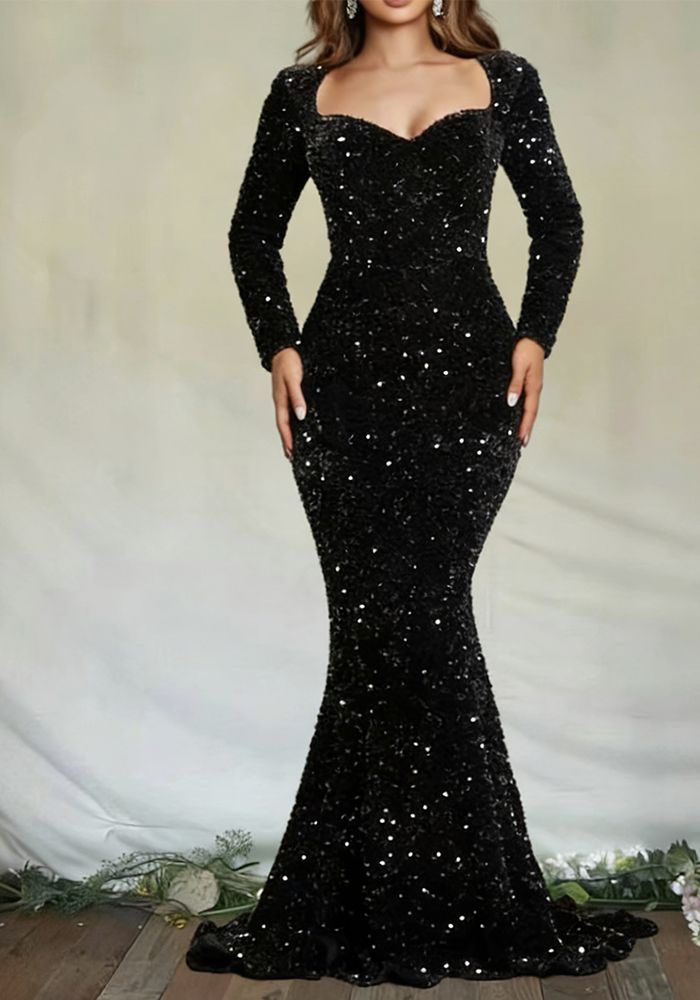 Robe de soirée longue sans bretelles en mermaid chic pour femmes