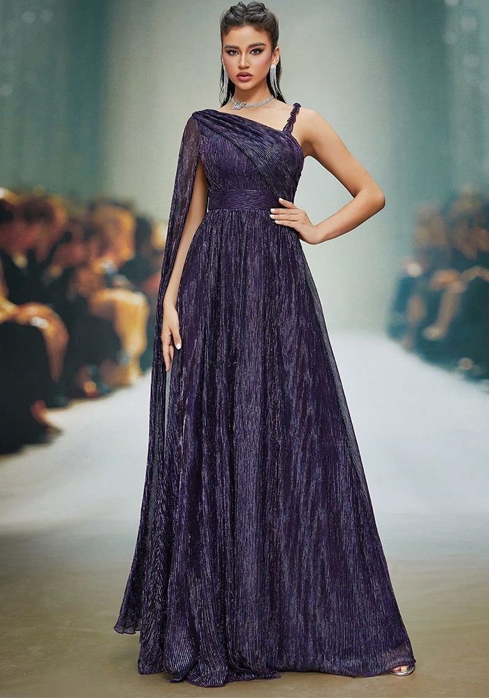 Robe Longue à Une Épaule pour Femmes d'Hiver pour Soirée Grande Taille