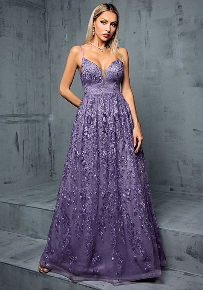 Robe de Soirée Formelle à Bretelles pour Femmes