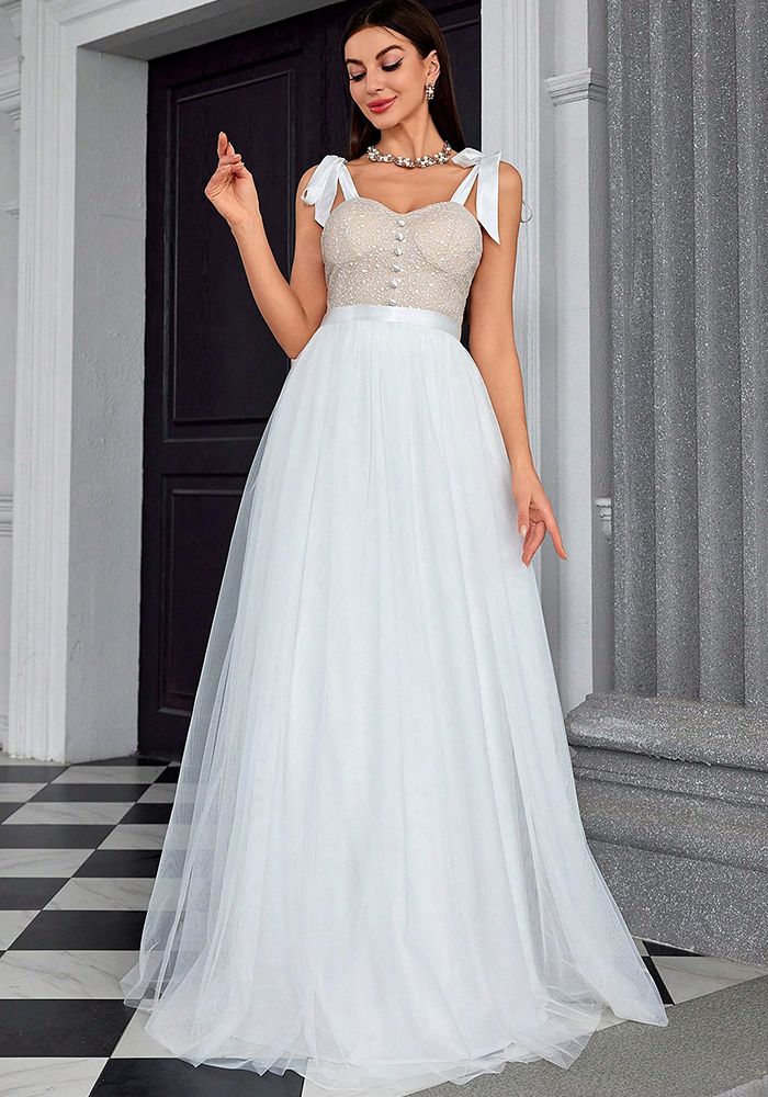 Robe de Soirée Élegante Chic Sans Bretelles en Patchwork en Maille pour Femme