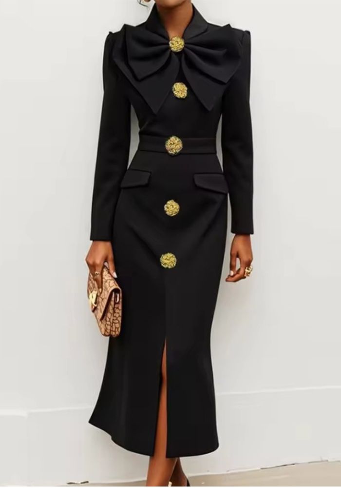 Robe Femme Grande Jupe Papillon avec Fente Haute