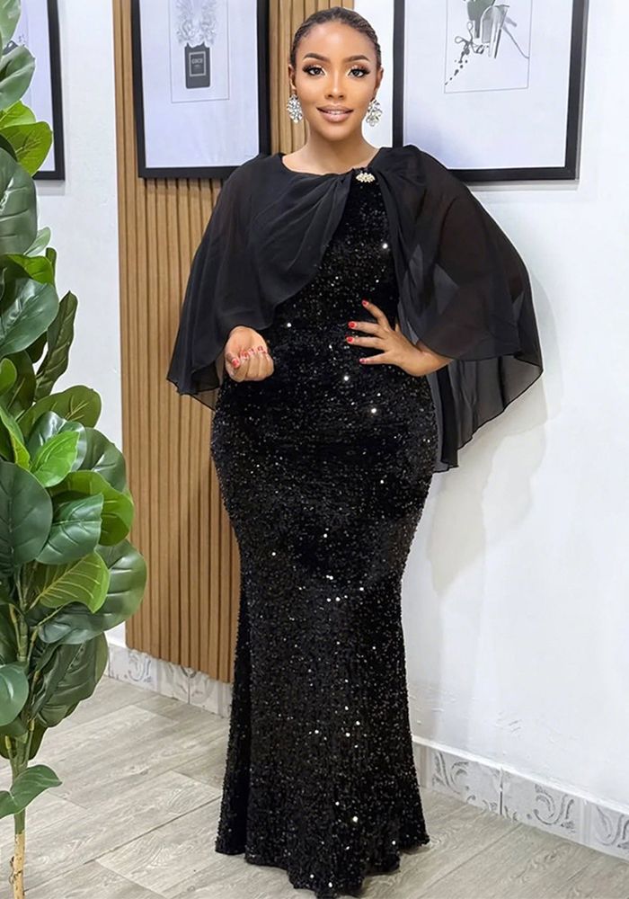 Robe Maxi de Soirée Chic en Sequins pour Femmes