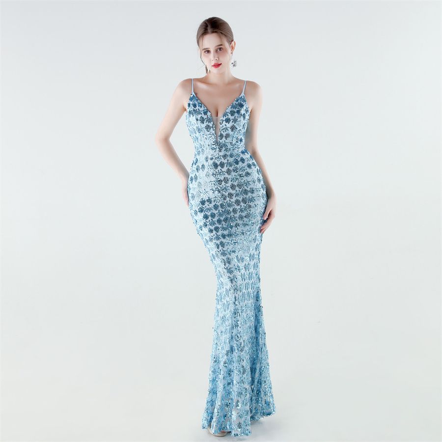 Robe de Soirée Sirène Pailletée pour Femmes