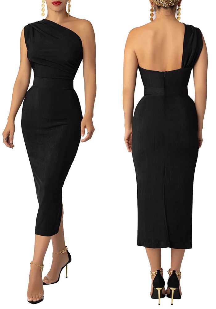 Robe Femme Mode À Une Épaule Dos Nu