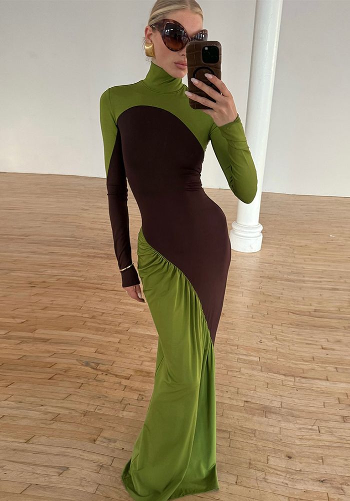 Robe Colorblock Automne Femme