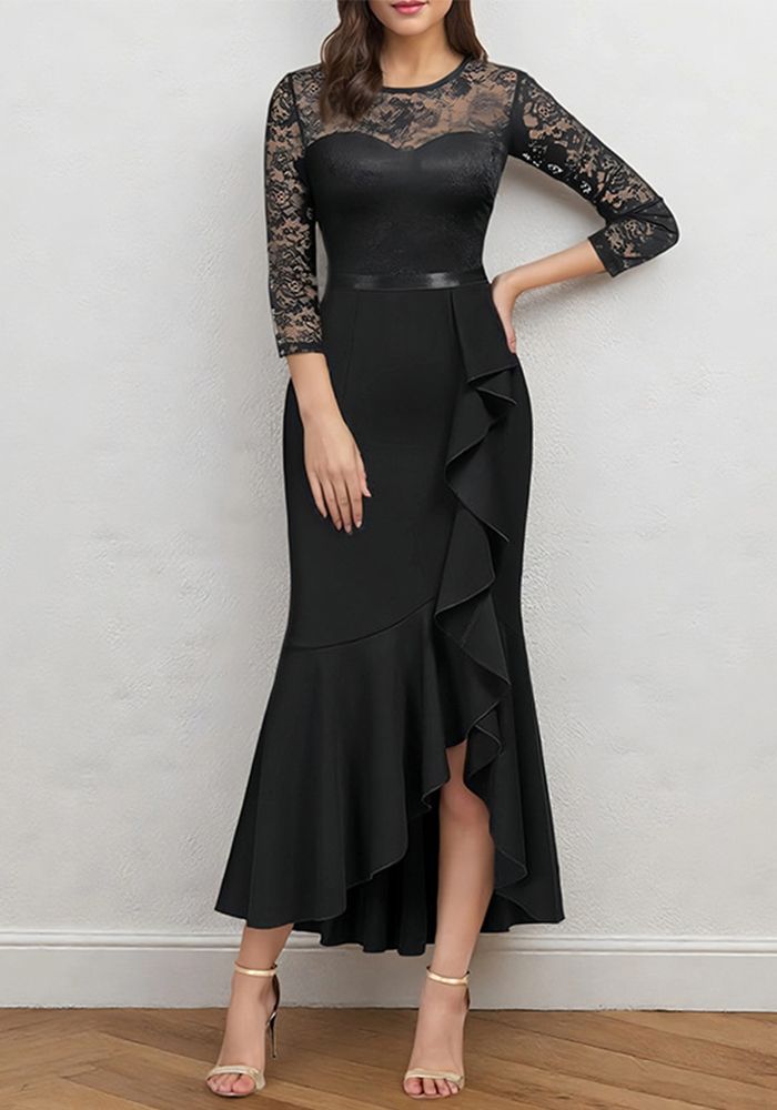 Robe maxi à queue de poisson formelle pour femmes
