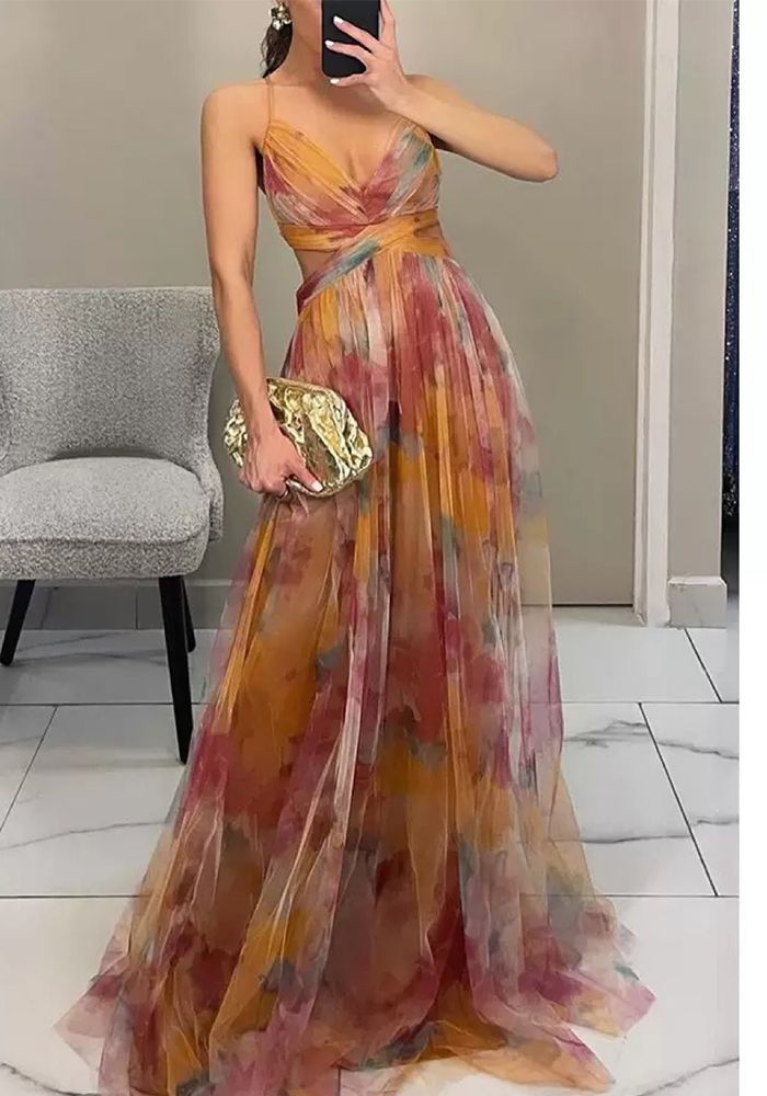 Robe à bretelles décontractée pour femmes en maille imprimée pour les vacances de printemps et d'été