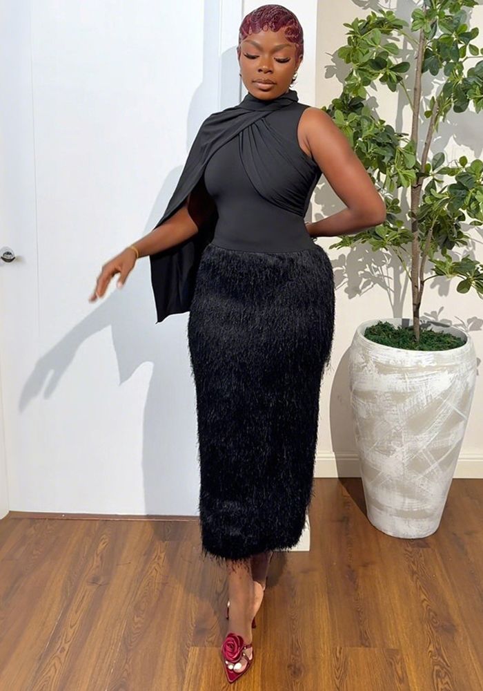 Robe Bodycon Sans Manches à Col Rond pour Femmes