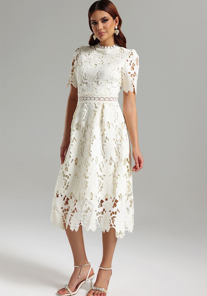Robe Maxi de Vacances en Dentelle pour Femmes