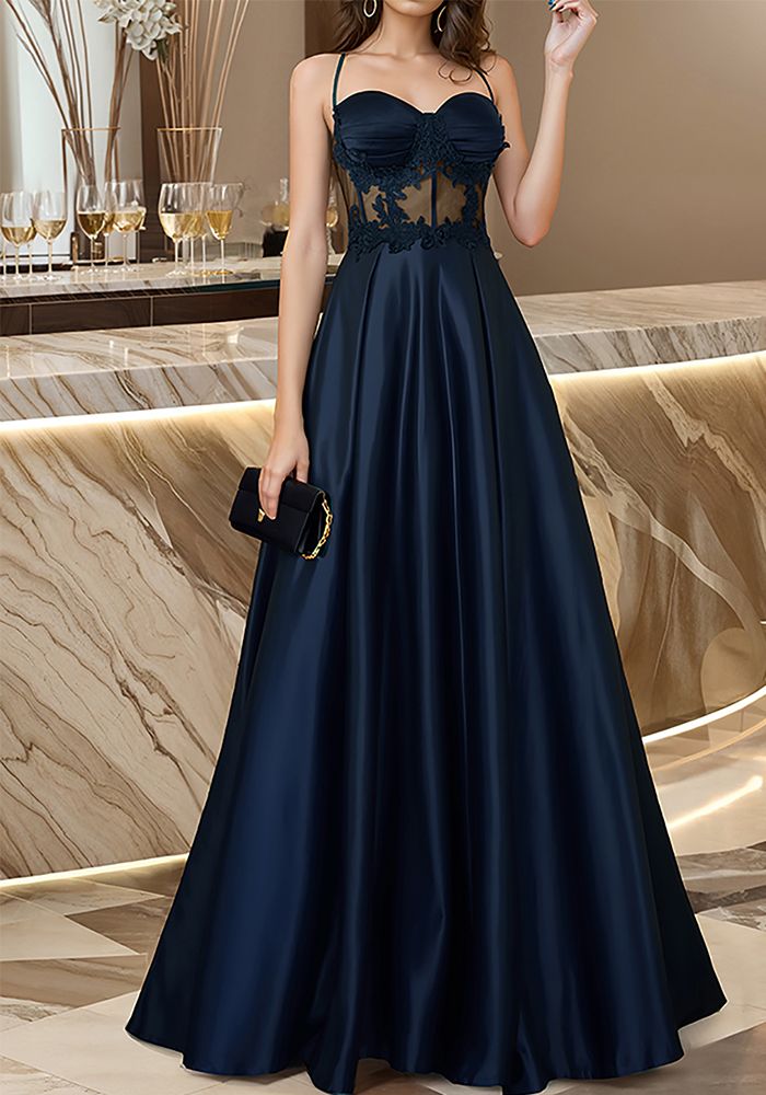 Robe de Soirée Élégante Sans Bretelles Longue au Sol Chic pour Fête