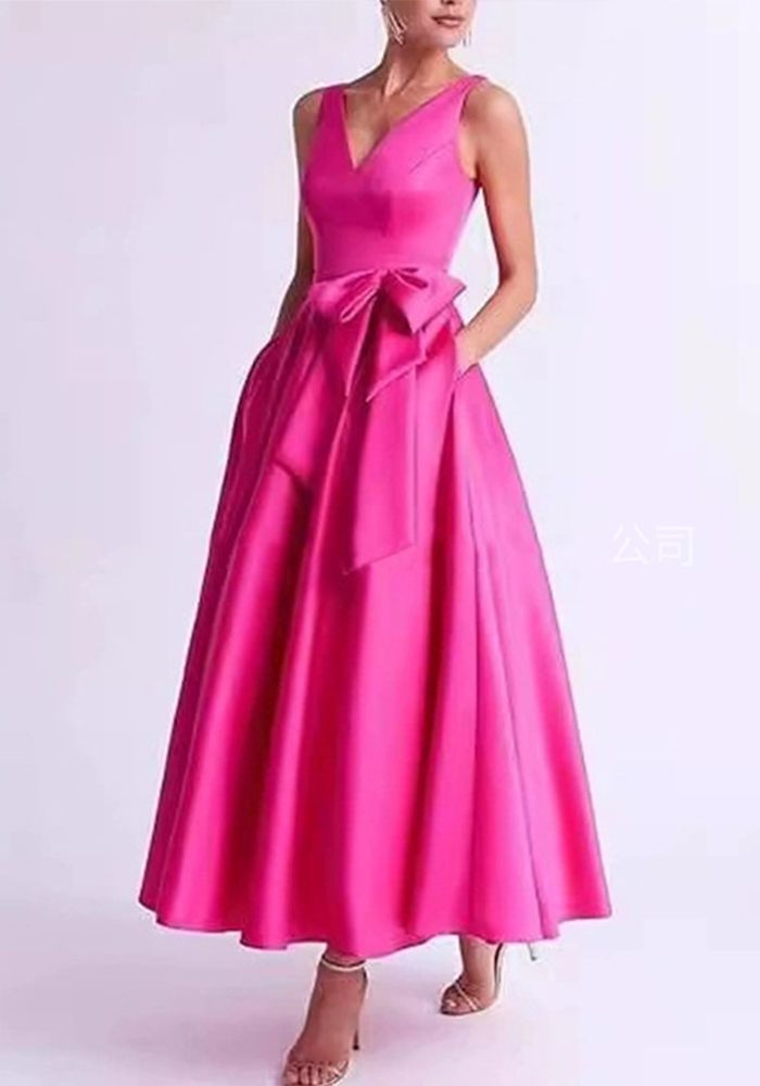 Robe Maxi Élégante Sans Manches à Col V pour Femmes (Le temps de traitement nécessite 3-6 jours)