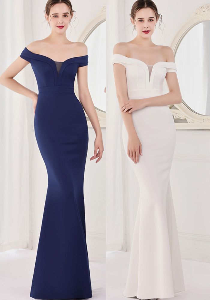Robe de Soirée Élégante d'Été à Manches Courtes Off Shoulders