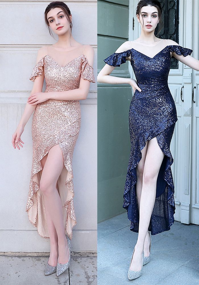 Robe de Soirée Fishtail à Fente Haute pour Soirée Formelle