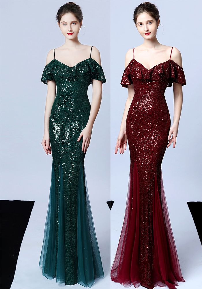 Robe de Mariée Élegante à Manches Longues en Queue de Poisson
