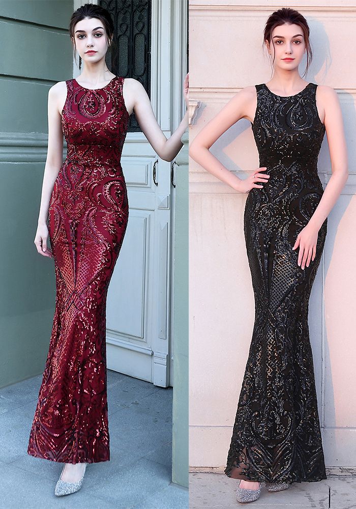 Robe de Mariée Fishtail en Dentelle et Sequins Robe de Soirée Romantique