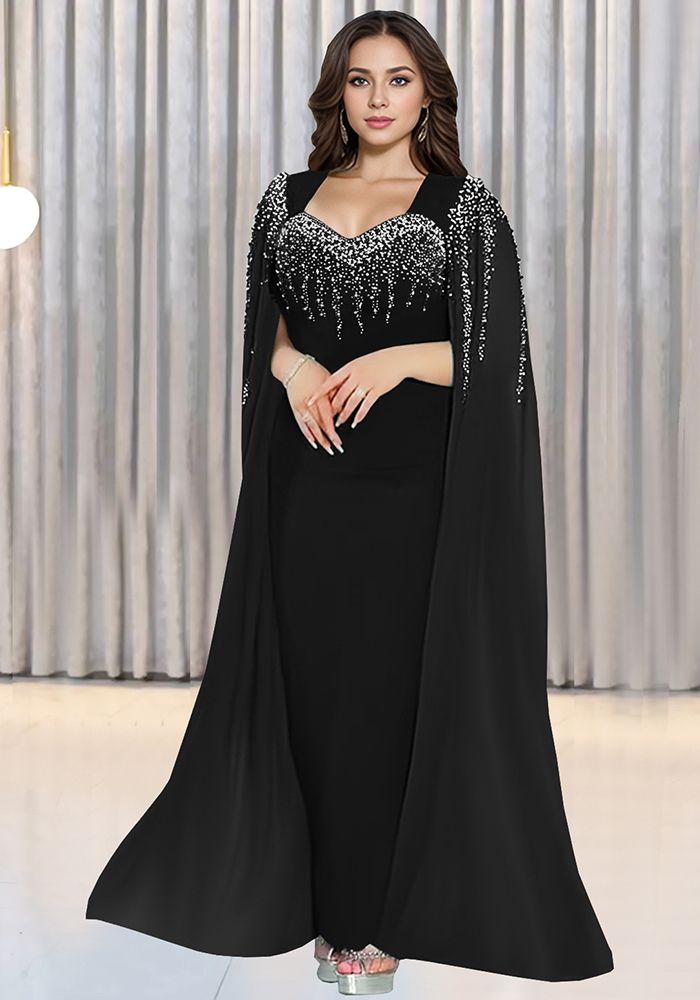 Robe de Soirée Élégante Chic pour Femmes avec Perles