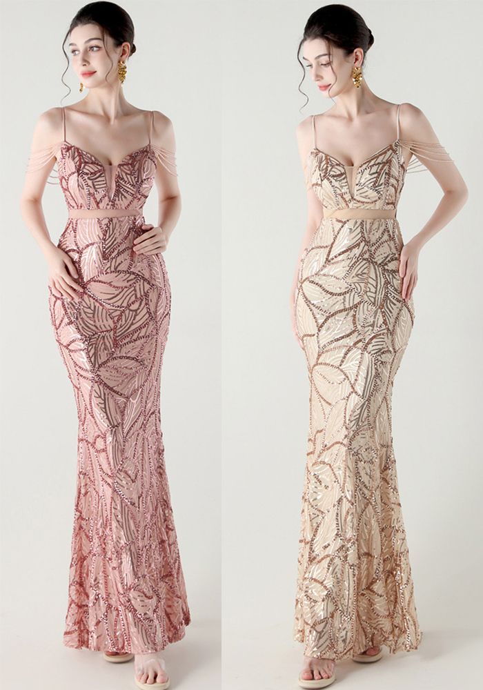 Robe de soirée formelle en dentelle à lacets avec perles pour femmes