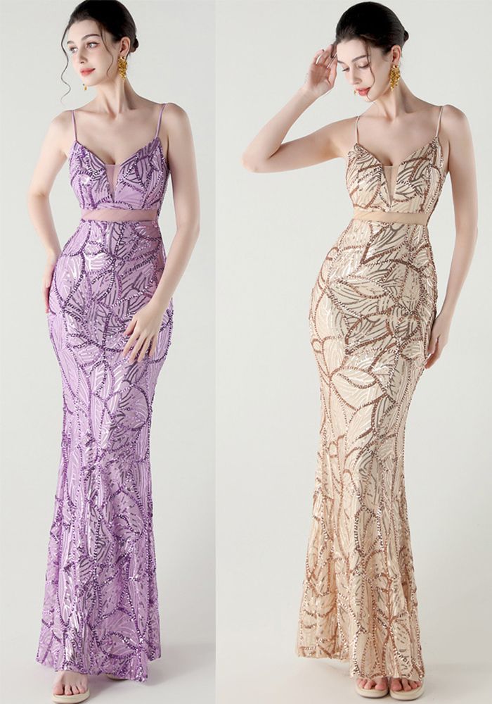 Robe de soirée formelle en tulle pour femmes avec patchwork croisé et lacets ornée de sequins