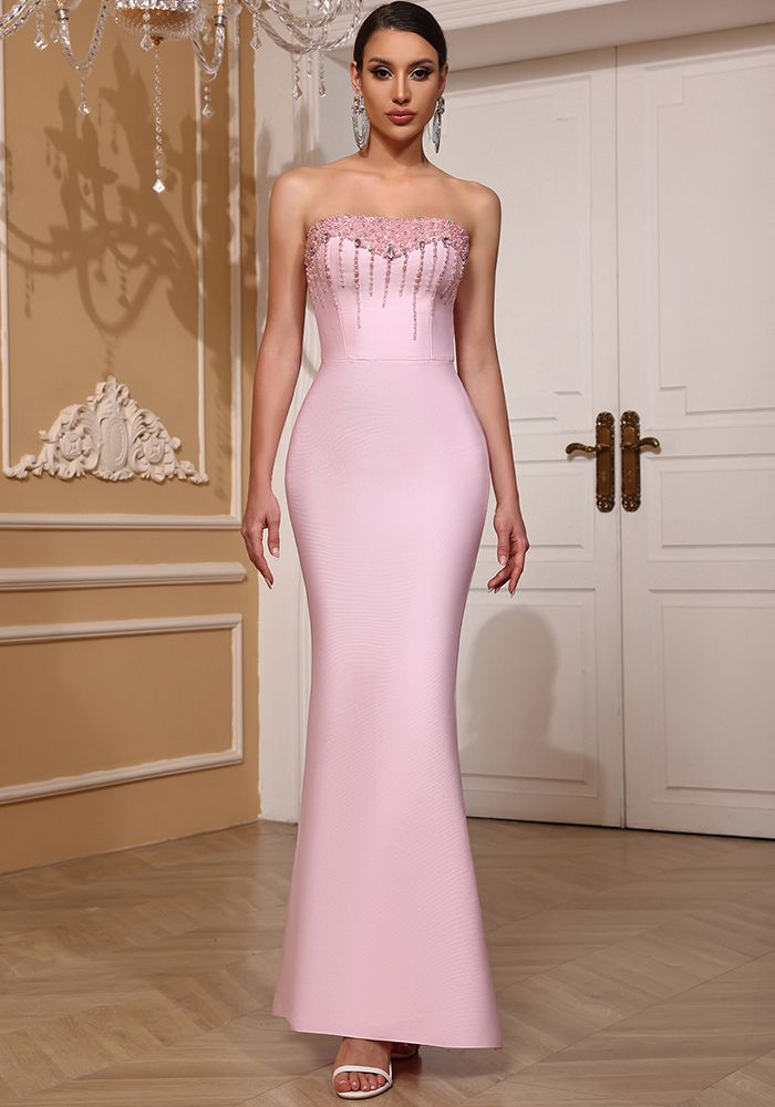 Robe Bandage Fishtail Sans Bretelles pour Femmes