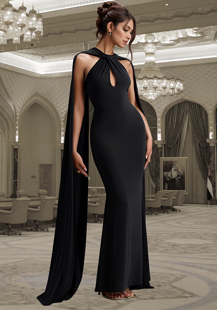 Robe Longue Unie Élégante et Décontractée avec Ruban pour Femmes