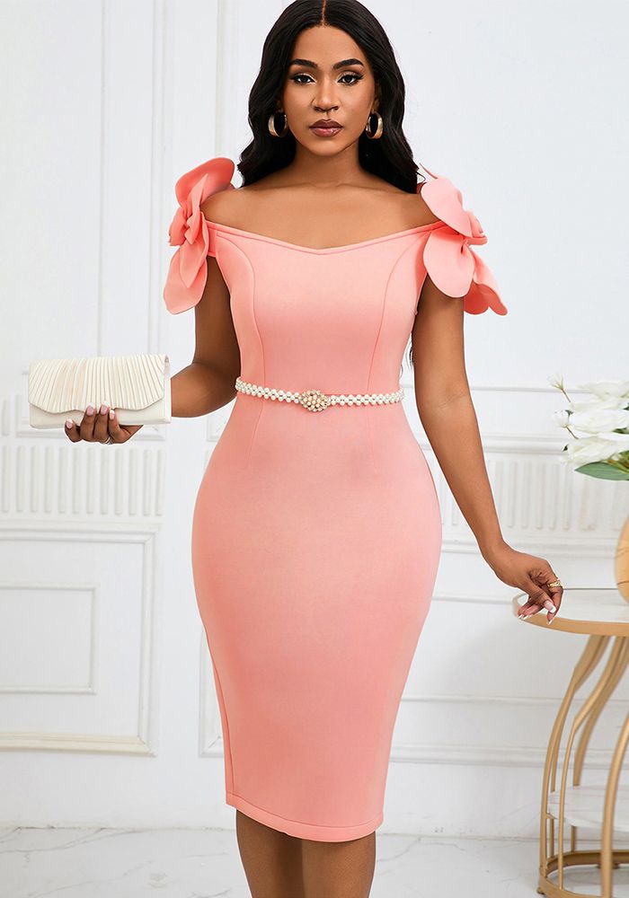 Robe de Soirée Élégante à Fleurs Sans Épaules
