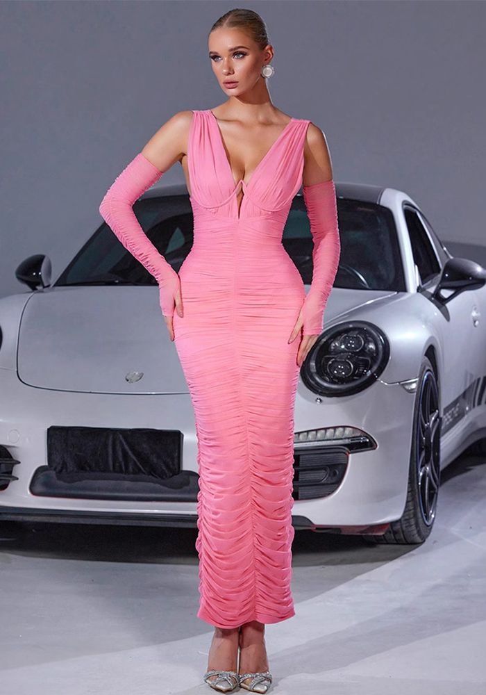 Robe Fendue Plissée Femme