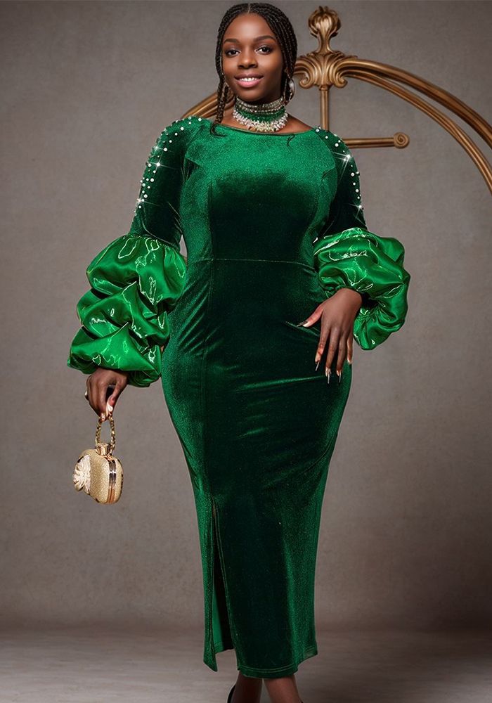 Robe de Soirée Femme Perlée