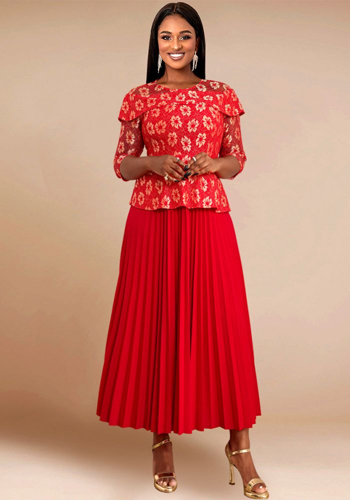 Robe de Soirée en Dentelle pour Femmes à Manches Longues