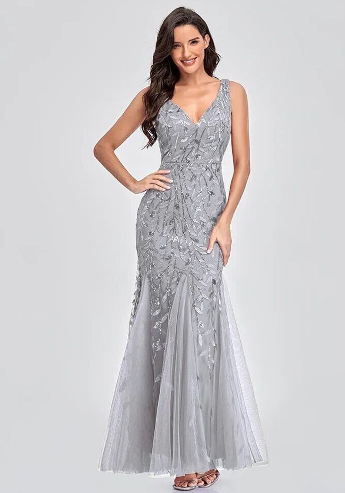 Robe de soirée à sequins v-neck pour femmes en été
