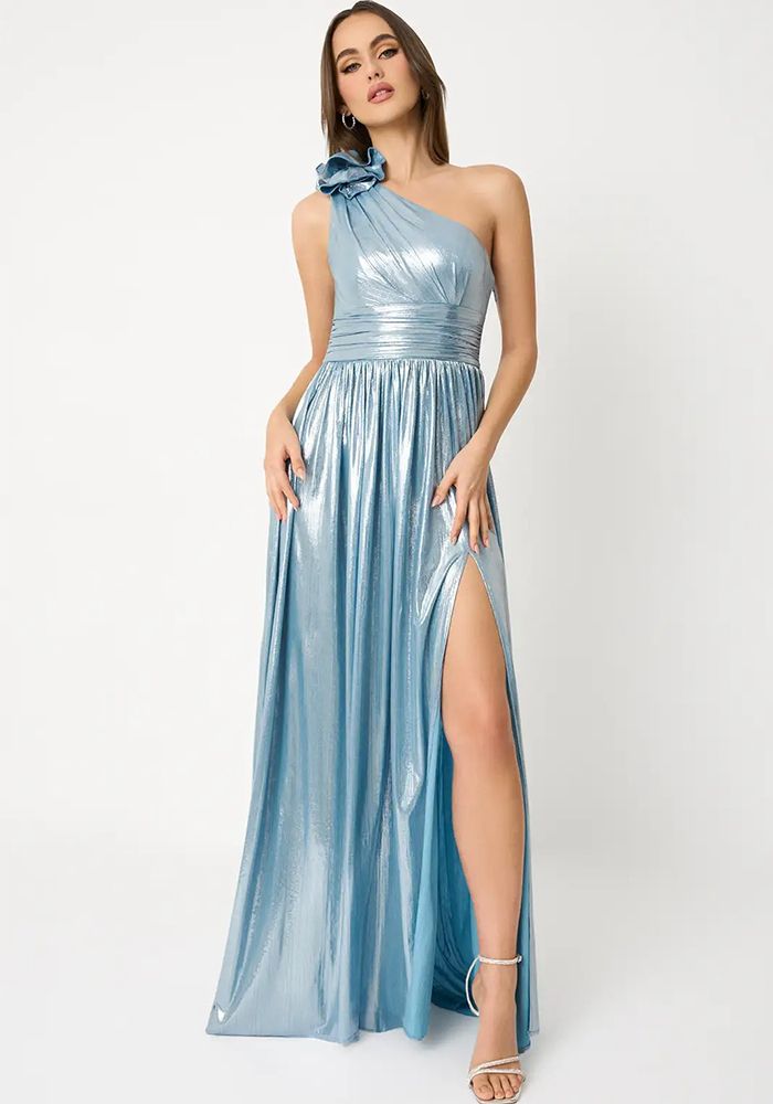 Robe de Soirée Sans Bretelles et Dos Nu pour Femmes avec Fente