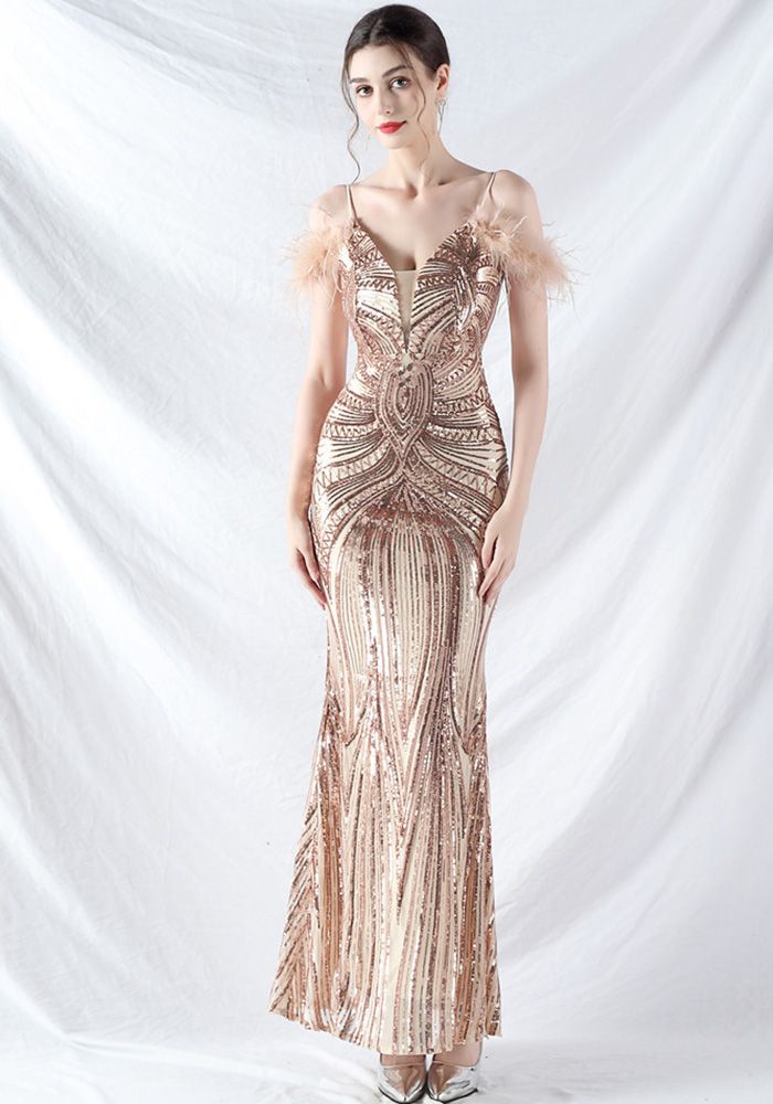 Robe de Soirée Élégante en Sequins de Luxe