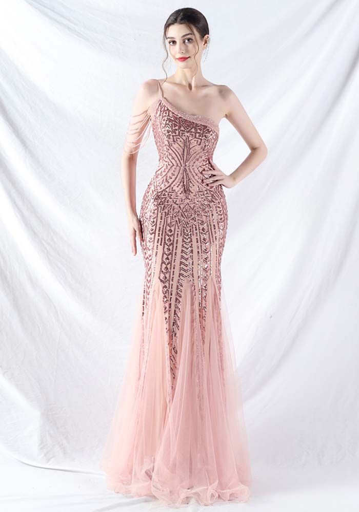 Robe de soirée en maille à paillettes commandée en cadeau pour femmes